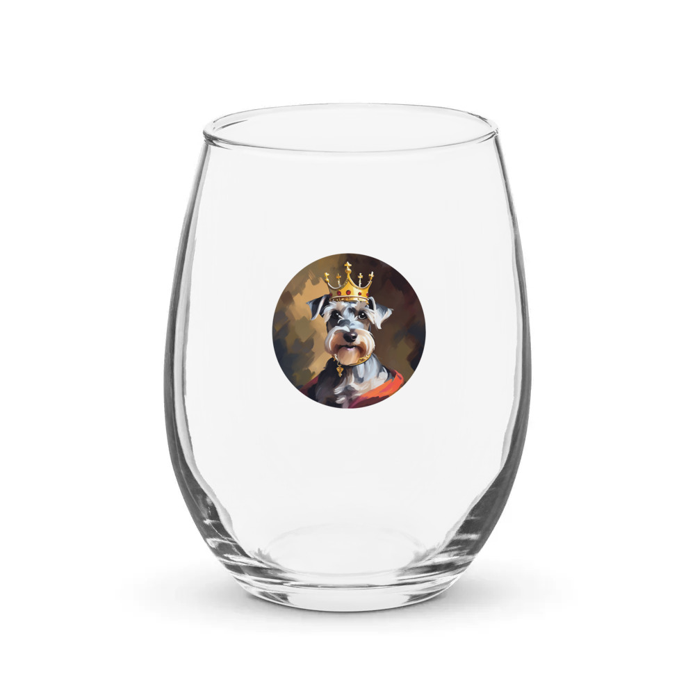 PugMug Custom Miniature Schnauzer Stemless Wine Glass