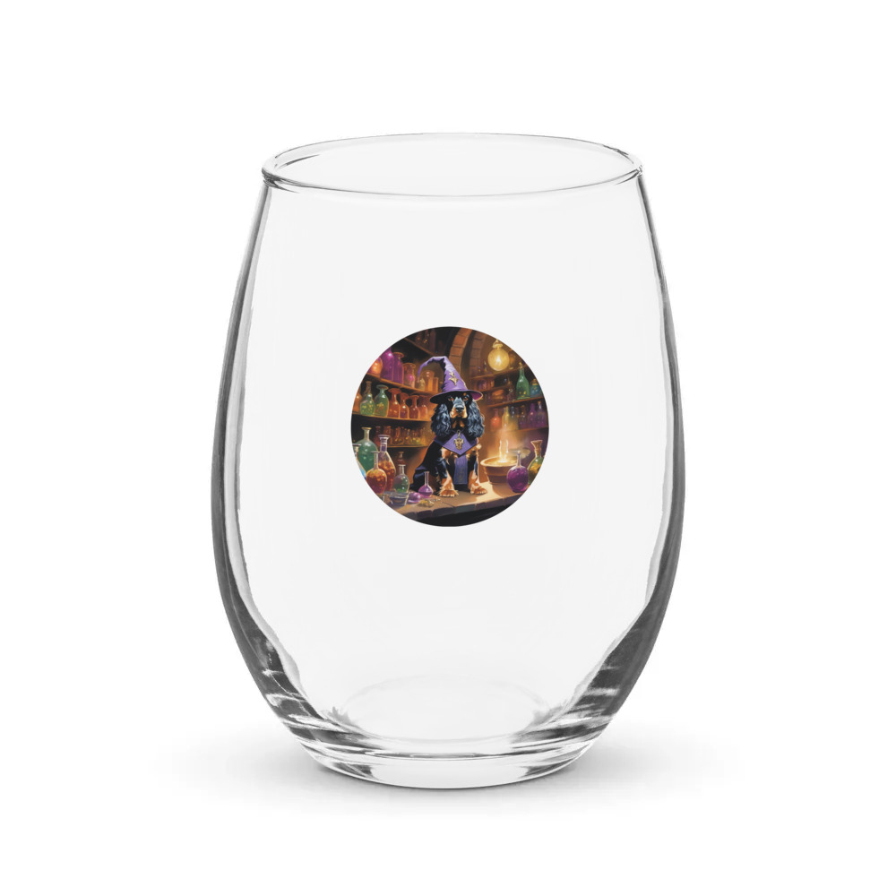 PugMug Custom English Cocker Spaniel Stemless Wine Glass