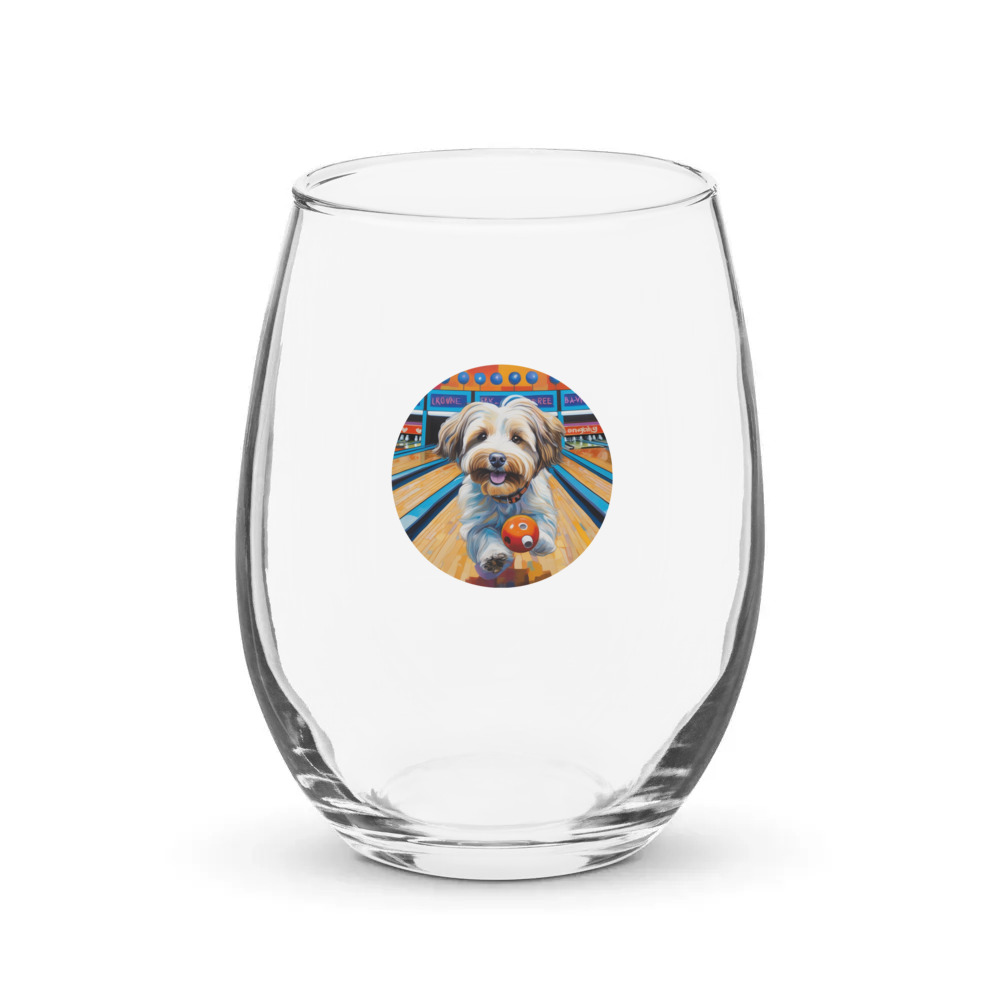 PugMug Custom Tan Havanese Dog Stemless Wine Glass