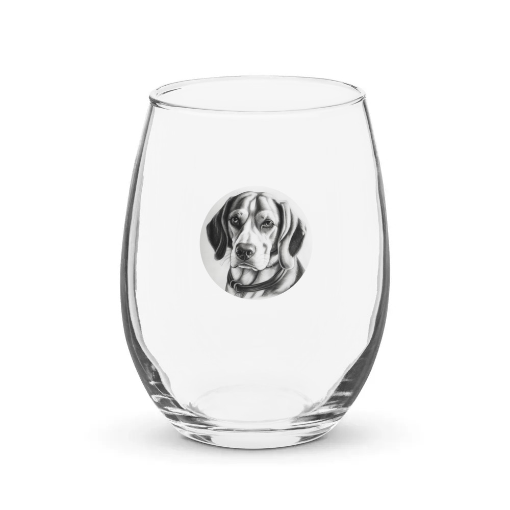 PugMug Custom Beagle Stemless Wine Glass