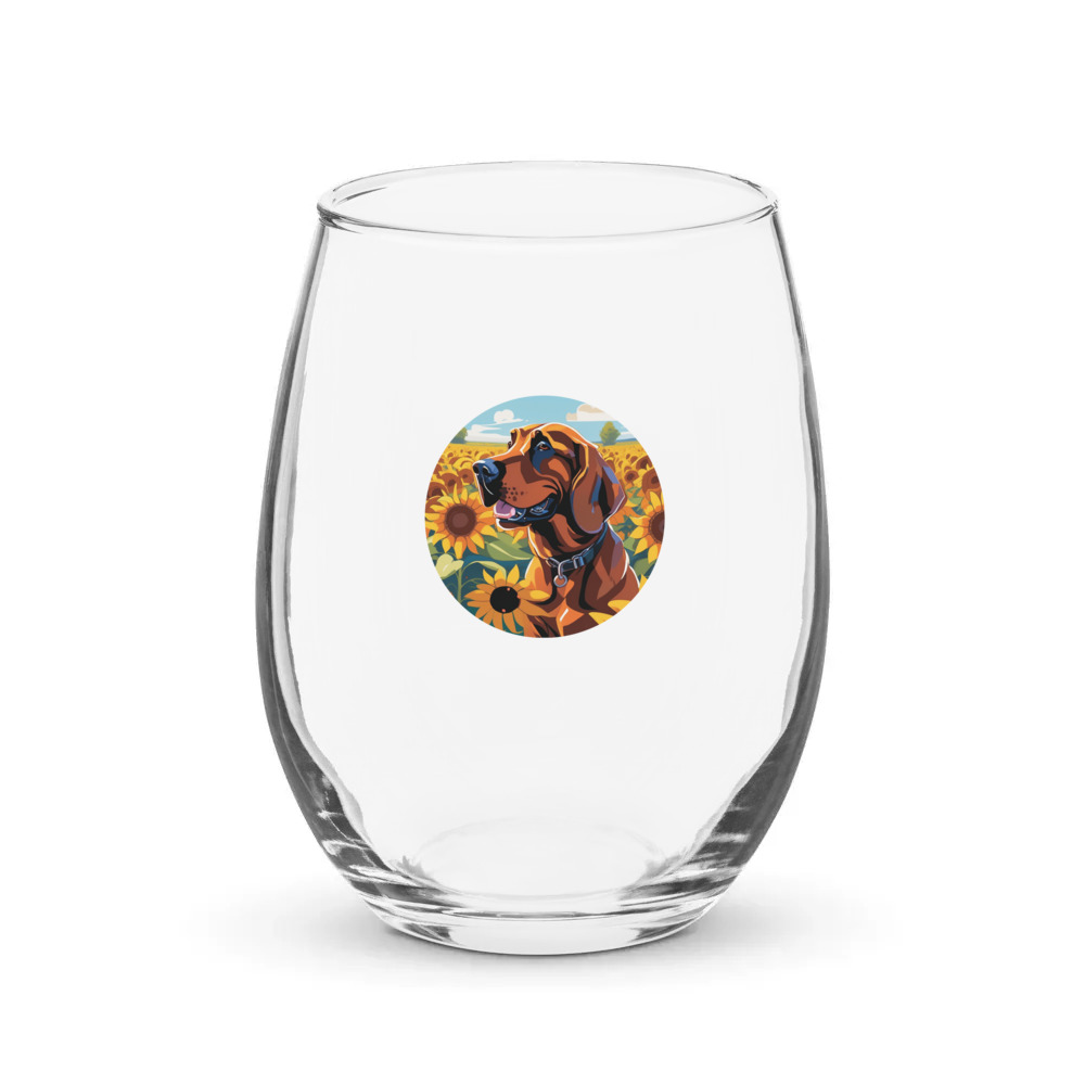 PugMug Custom Bloodhound Stemless Wine Glass