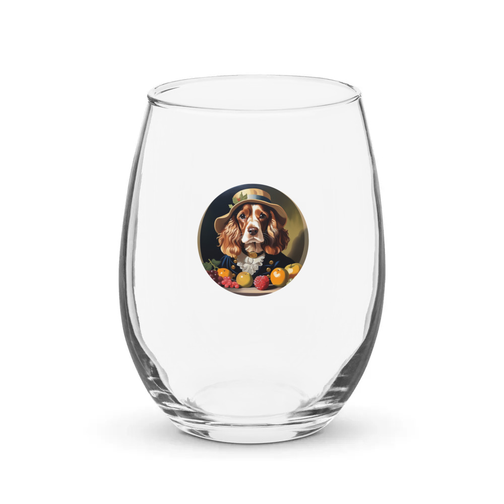 PugMug Custom Cocker Spaniel Stemless Wine Glass