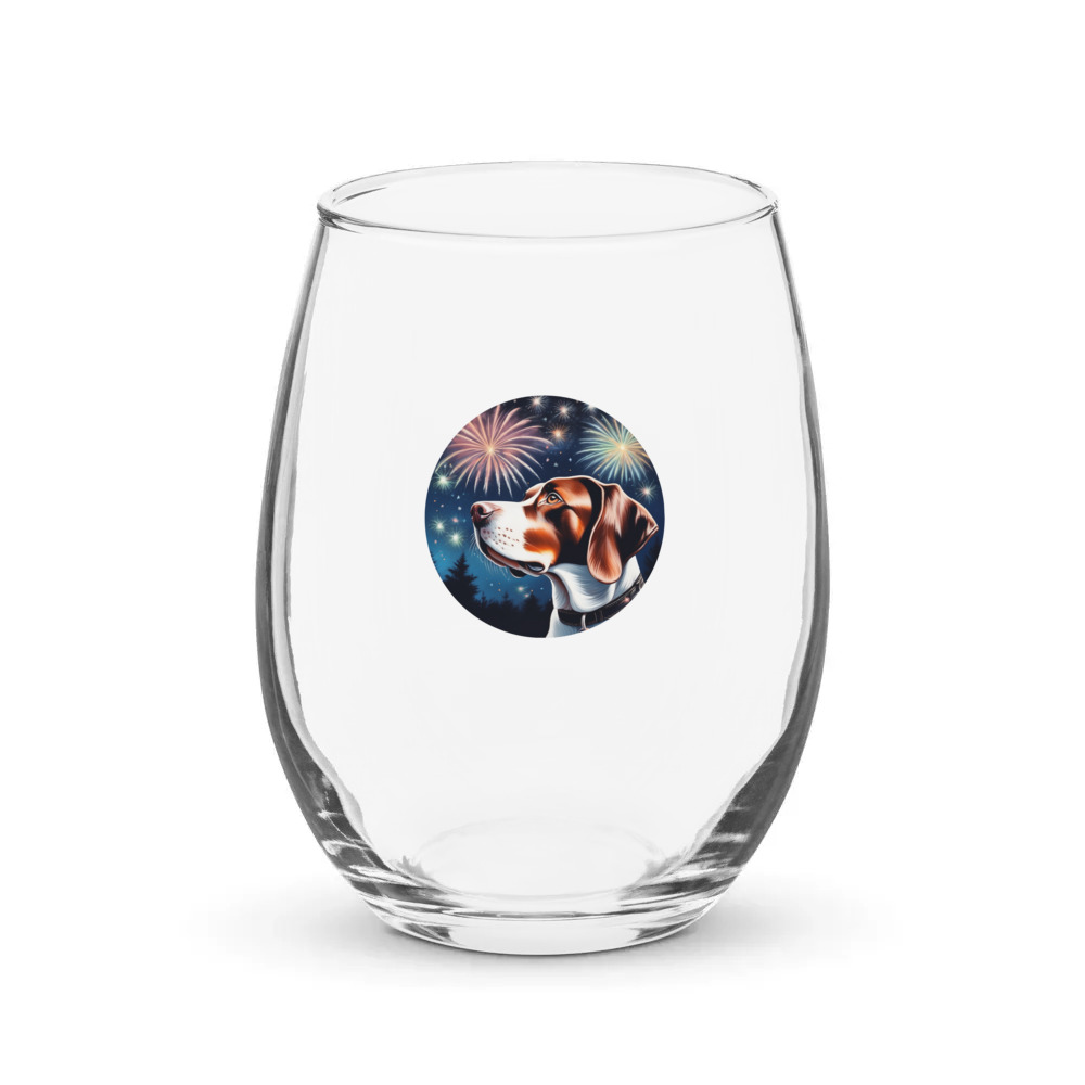 PugMug Custom Pointer Dog Stemless Wine Glass