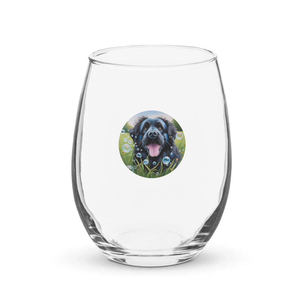 PugMug Custom Newfoundland Stemless Wine Glass