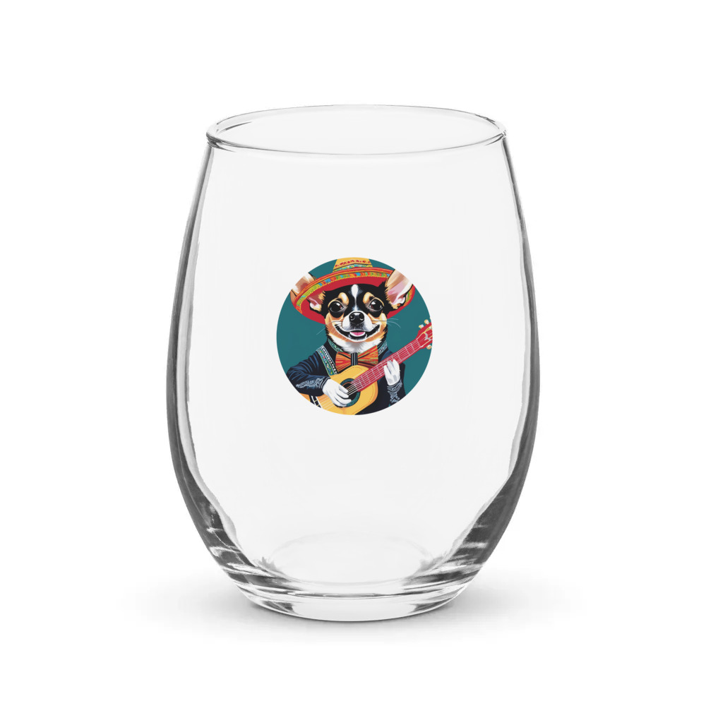 PugMug Custom Chihuahua Stemless Wine Glass