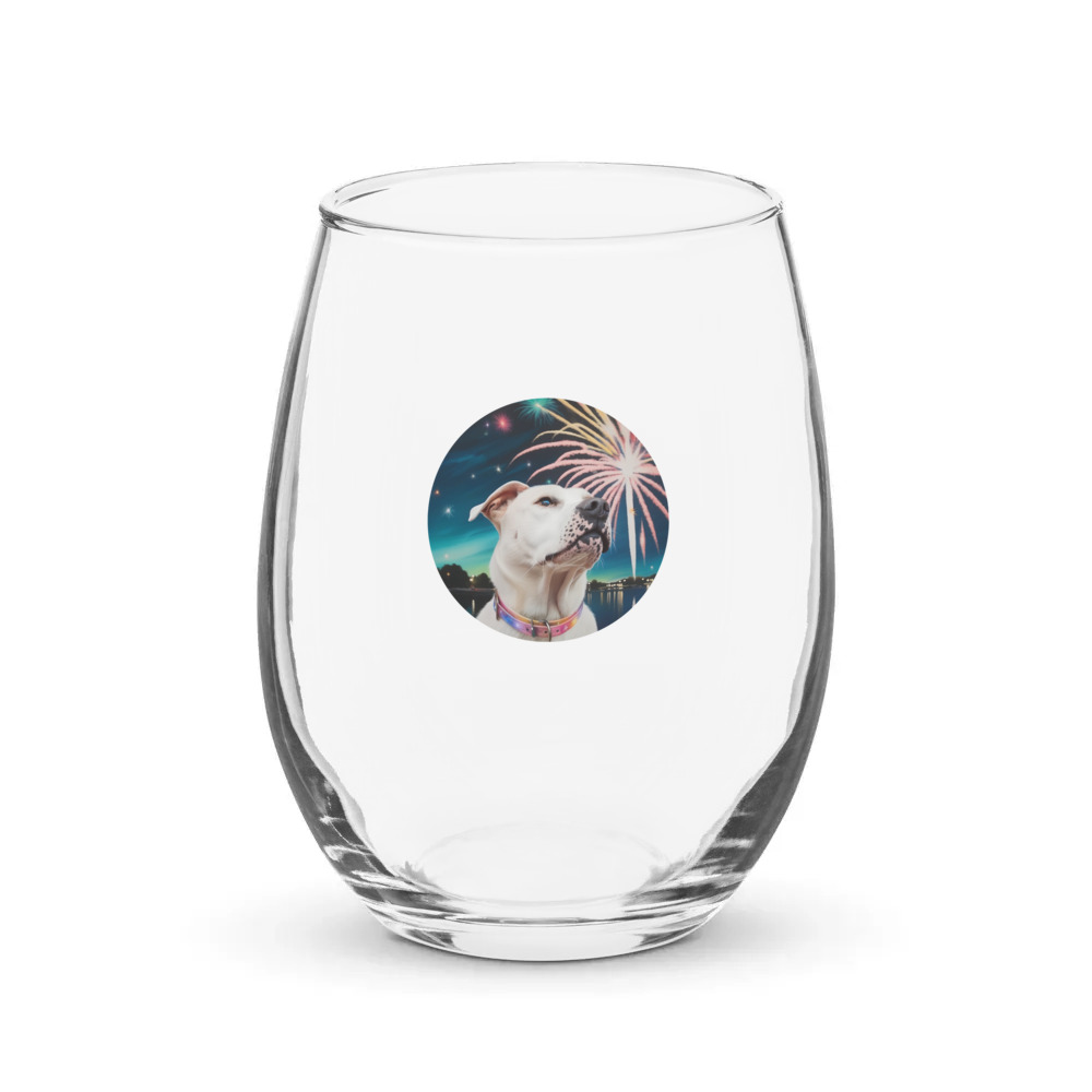 PugMug Custom Melody Stemless Wine Glass