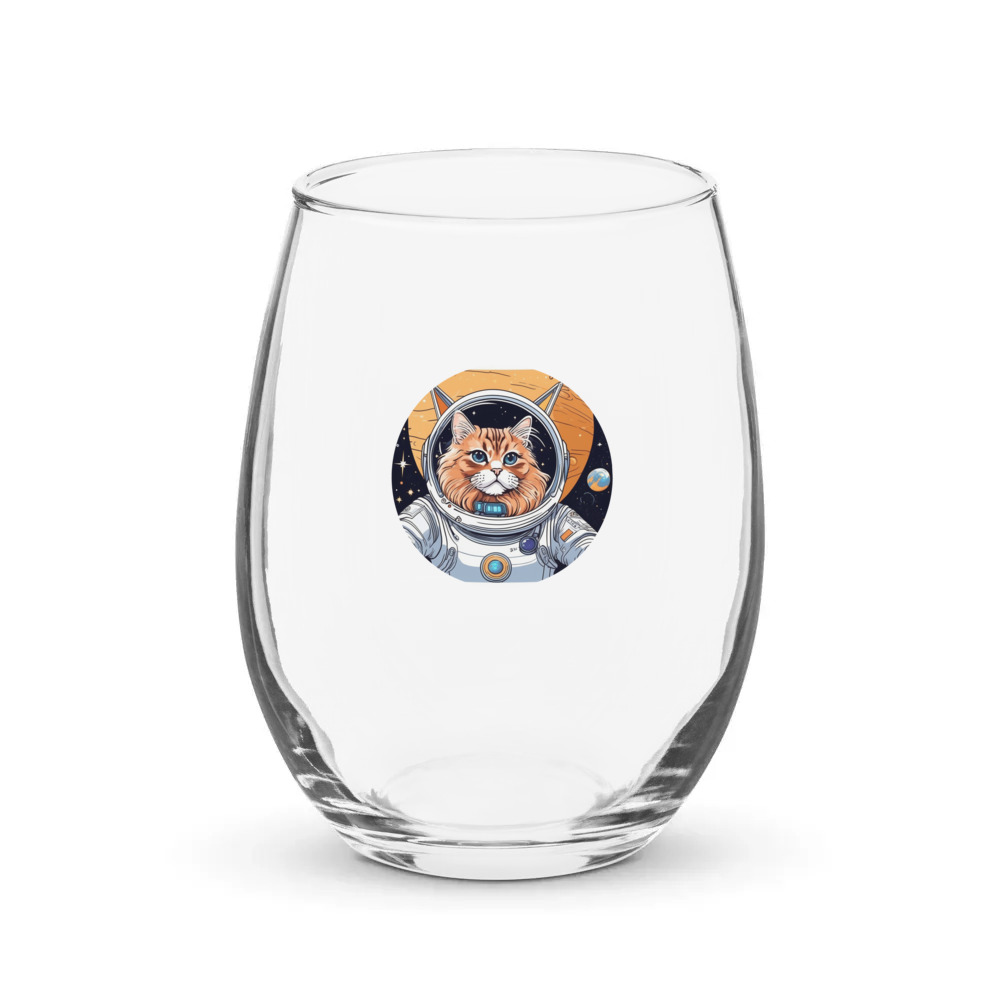 PugMug Custom Tabby Persian Cat Stemless Wine Glass