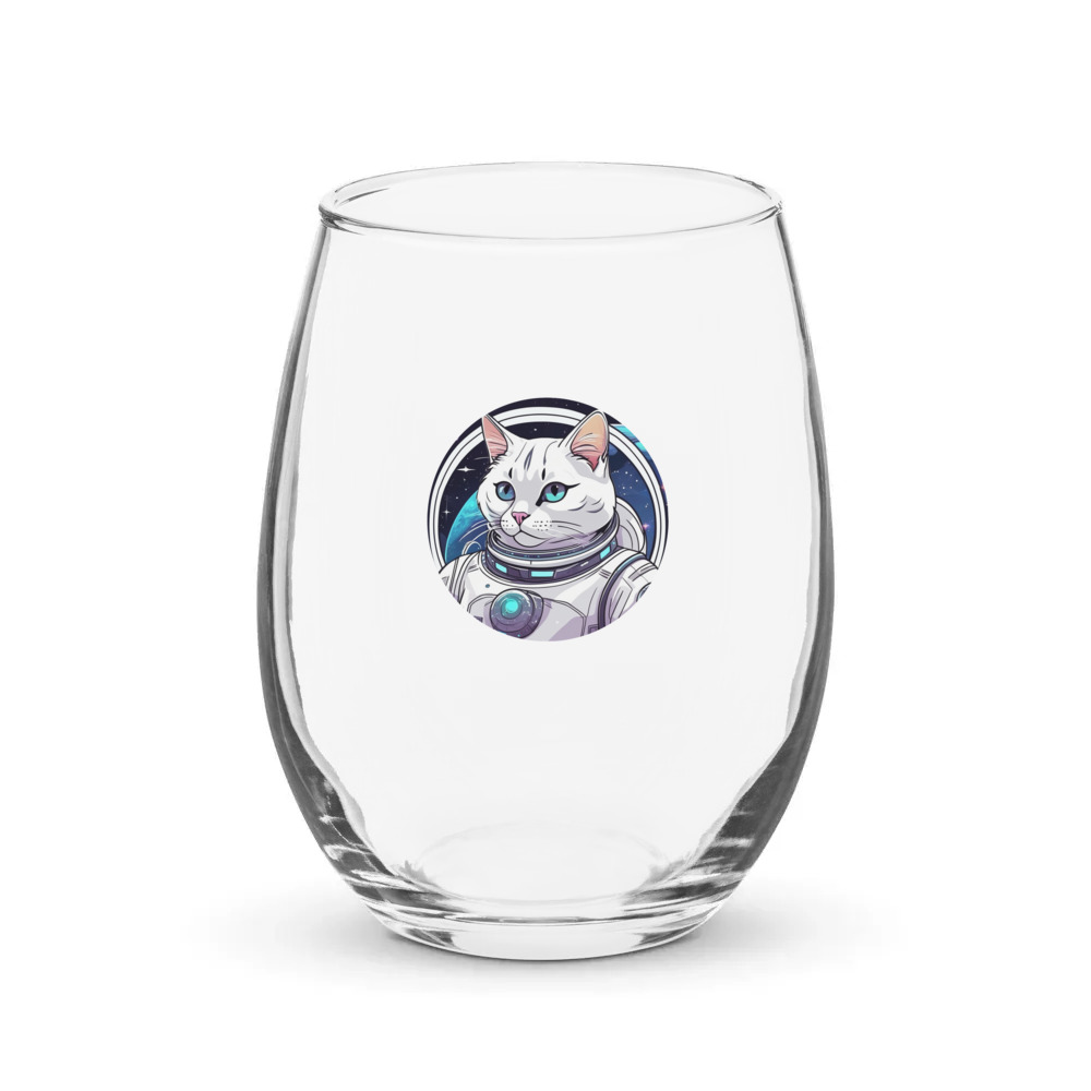 PugMug Custom White Exotic Cat Stemless Wine Glass