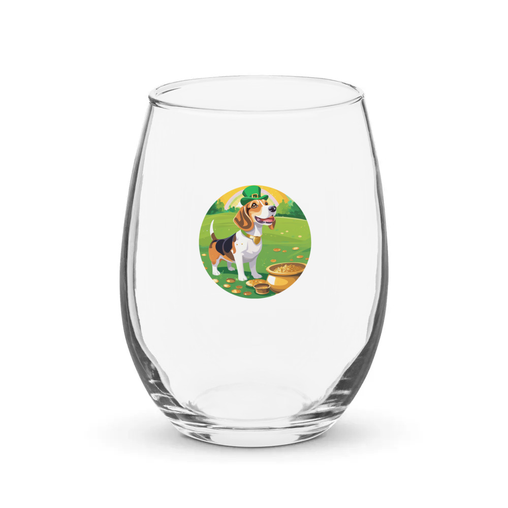 PugMug Custom Beagle Stemless Wine Glass
