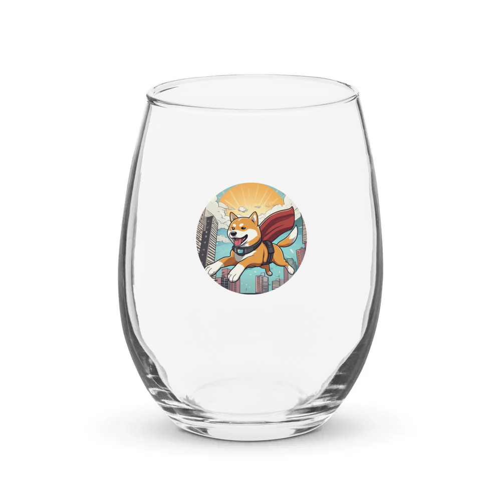 PugMug Custom Shiba Inu Stemless Wine Glass