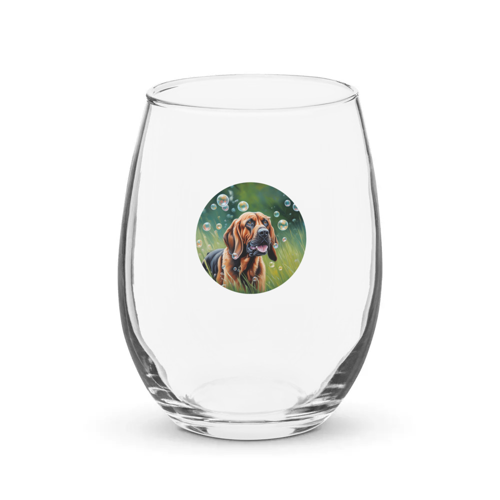PugMug Custom Bloodhound Stemless Wine Glass