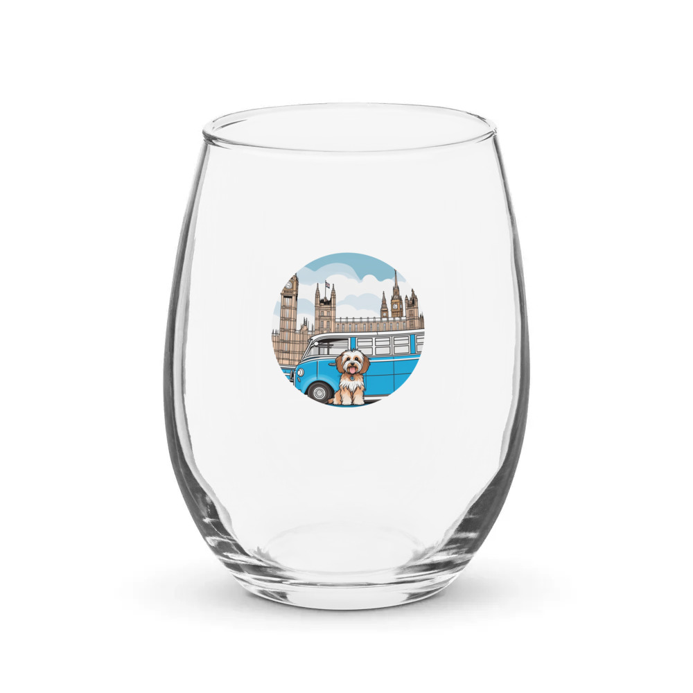 PugMug Custom Tan Havanese Dog Stemless Wine Glass