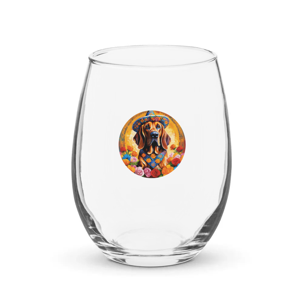 PugMug Custom Bloodhound Stemless Wine Glass