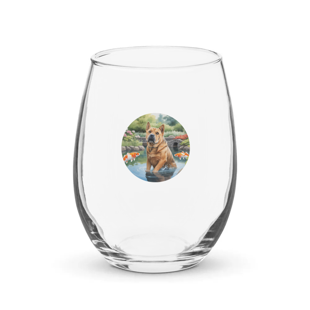 PugMug Custom Halina Stemless Wine Glass