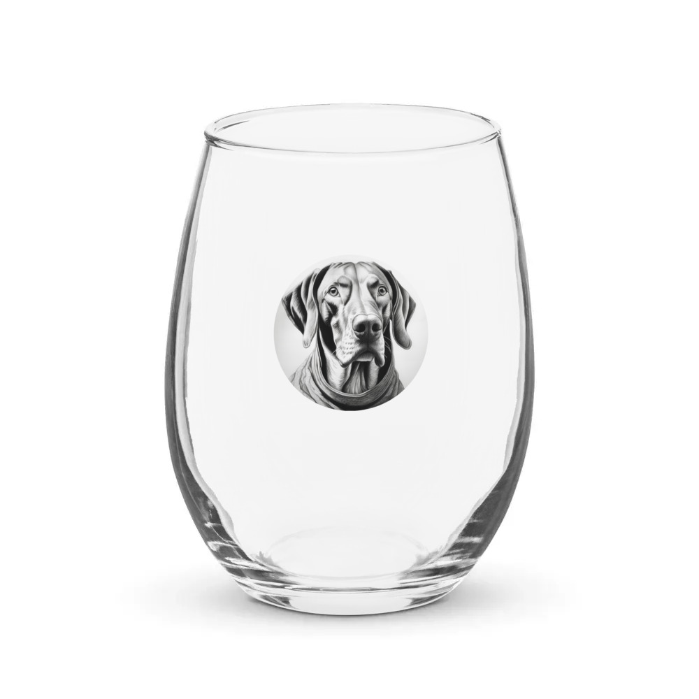 PugMug Custom Vizsla Stemless Wine Glass