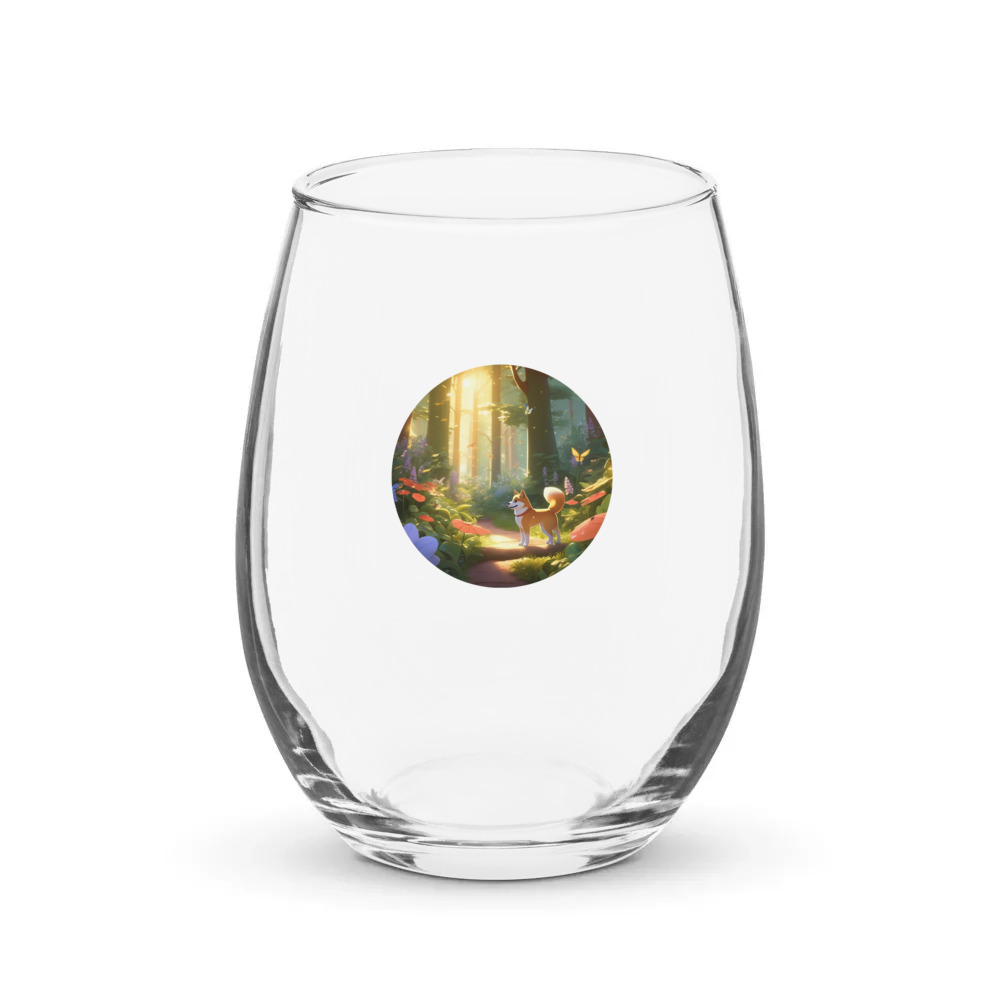 PugMug Custom Shiba Inu Stemless Wine Glass
