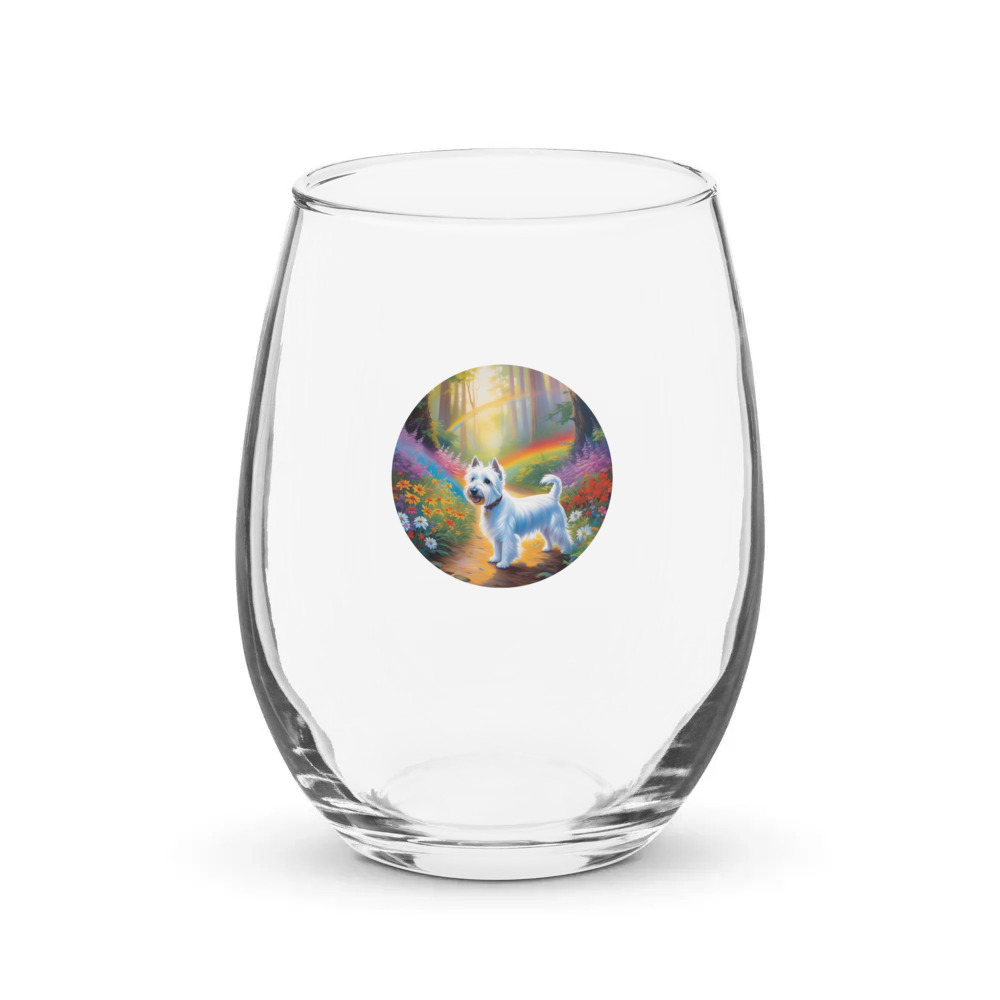 PugMug Custom West Highland White Terrier Stemless Wine Glass