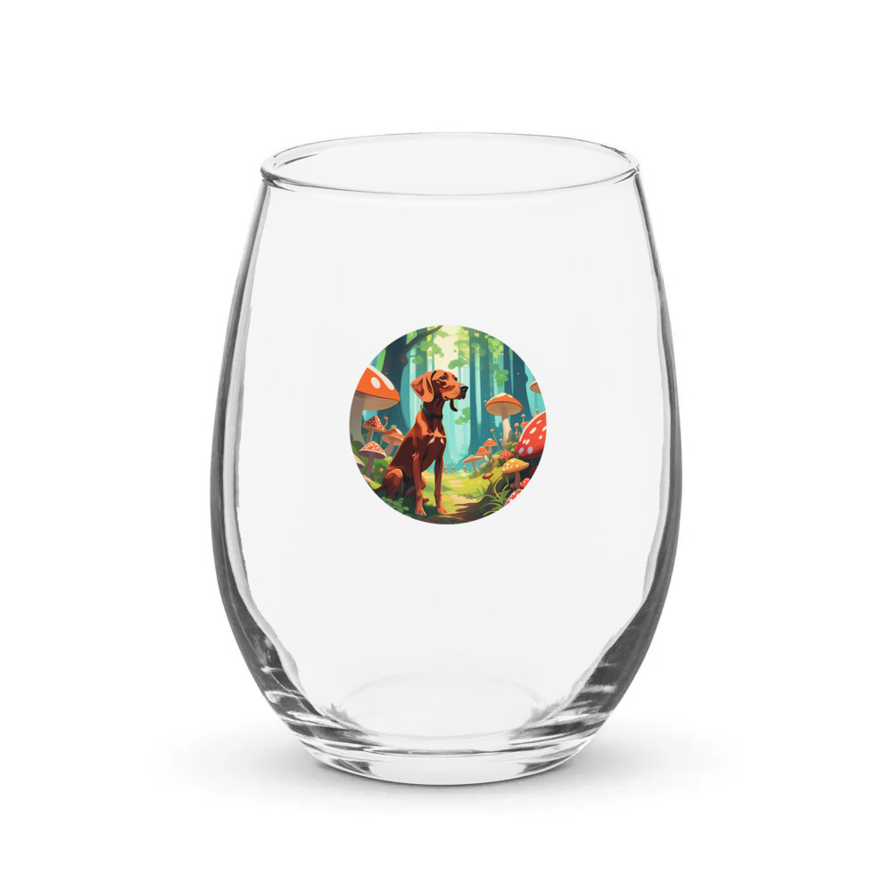 PugMug Custom Vizsla Stemless Wine Glass