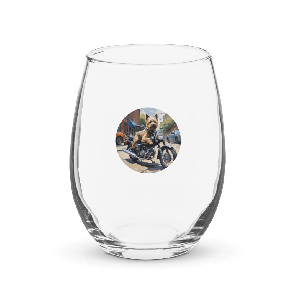 PugMug Custom Cairn Terrier Stemless Wine Glass