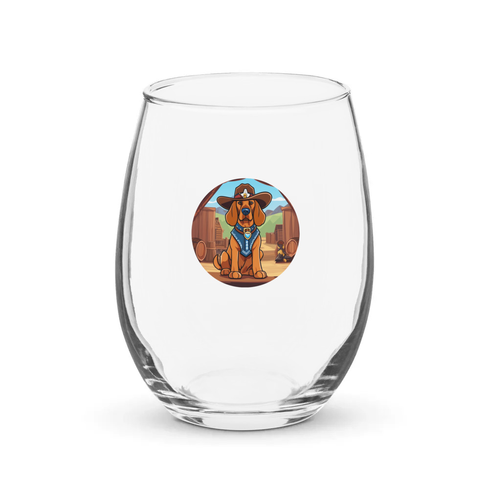 PugMug Custom Bloodhound Stemless Wine Glass