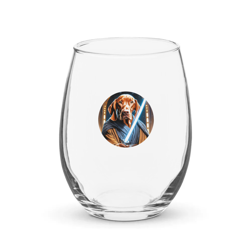 PugMug Custom Vizsla Stemless Wine Glass