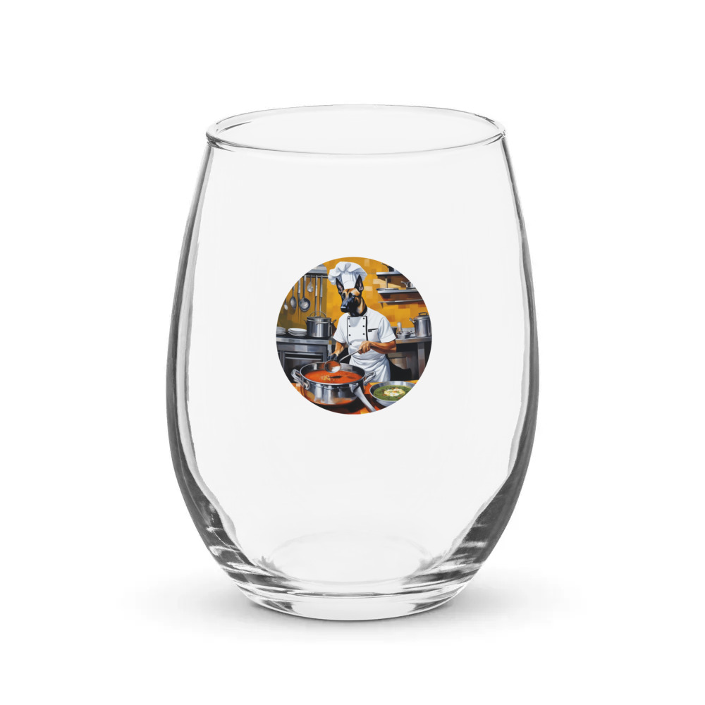 PugMug Custom Belgian Malinois Stemless Wine Glass