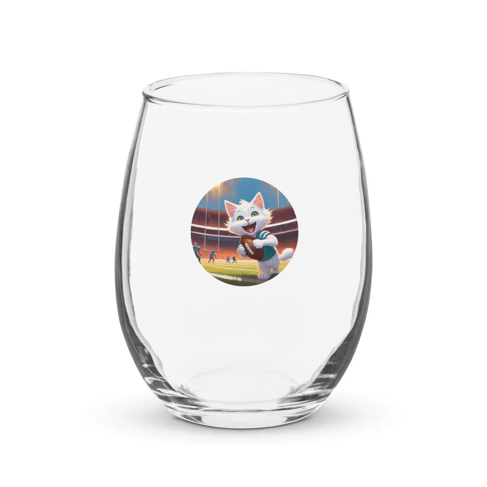 PugMug Custom White Companion Cat Stemless Wine Glass