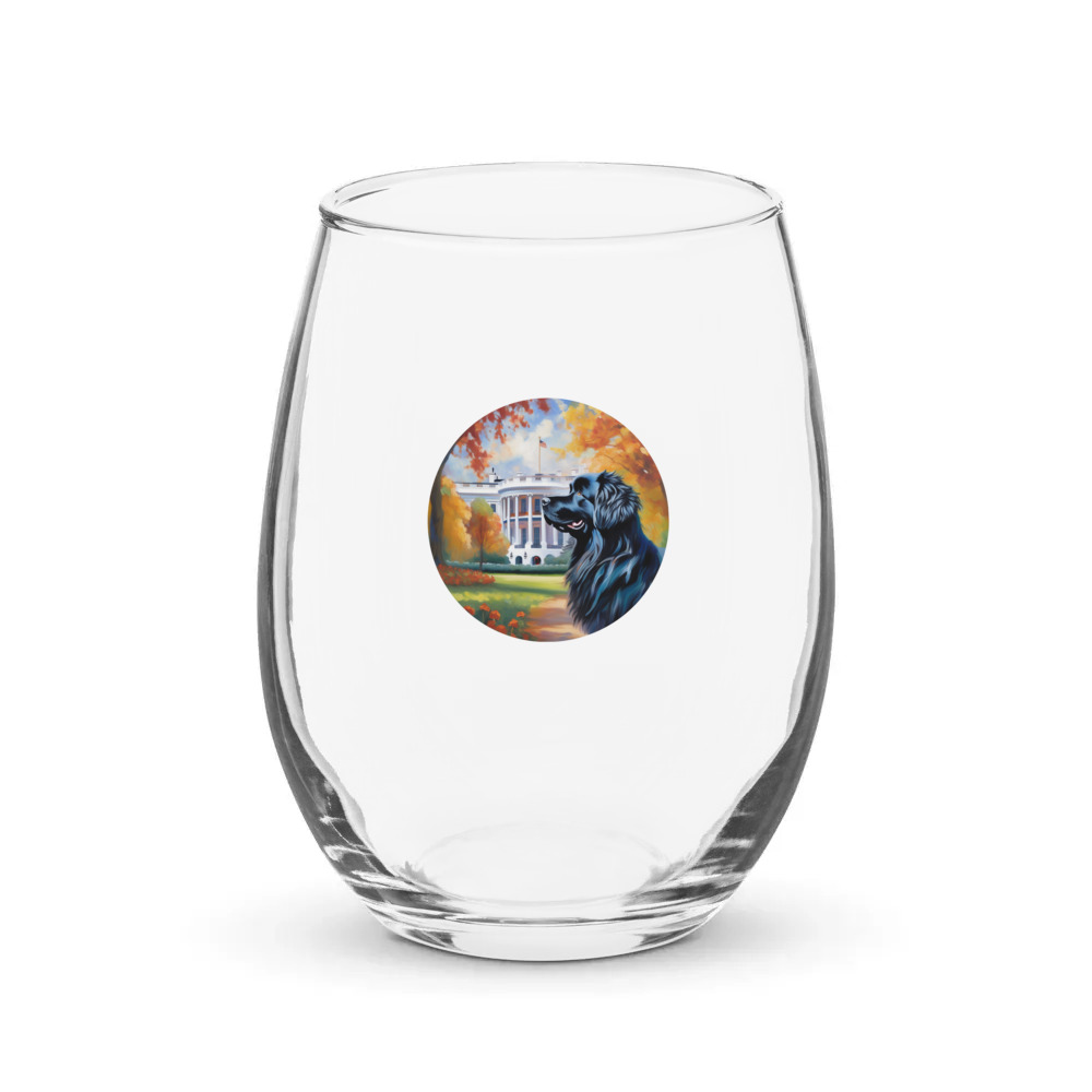 PugMug Custom Newfoundland Stemless Wine Glass
