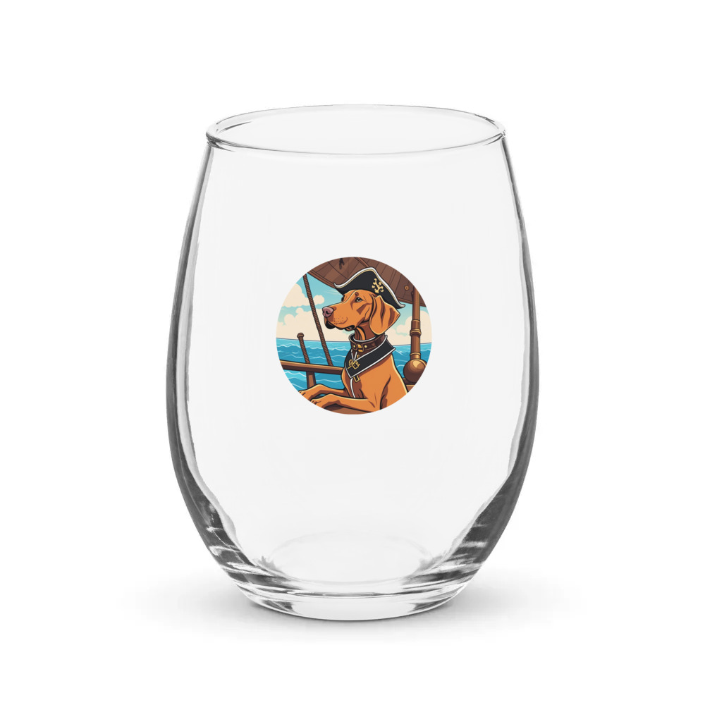 PugMug Custom Vizsla Stemless Wine Glass