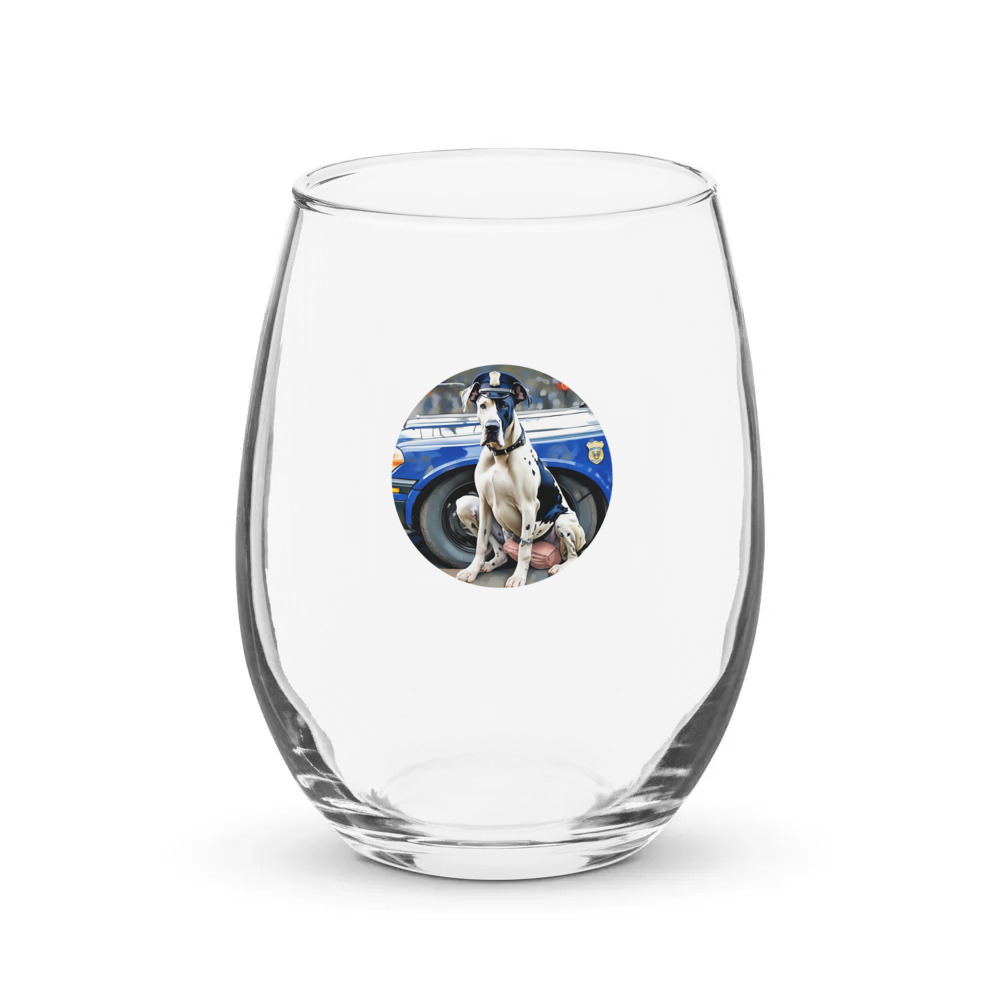 PugMug Custom Great Dane Stemless Wine Glass
