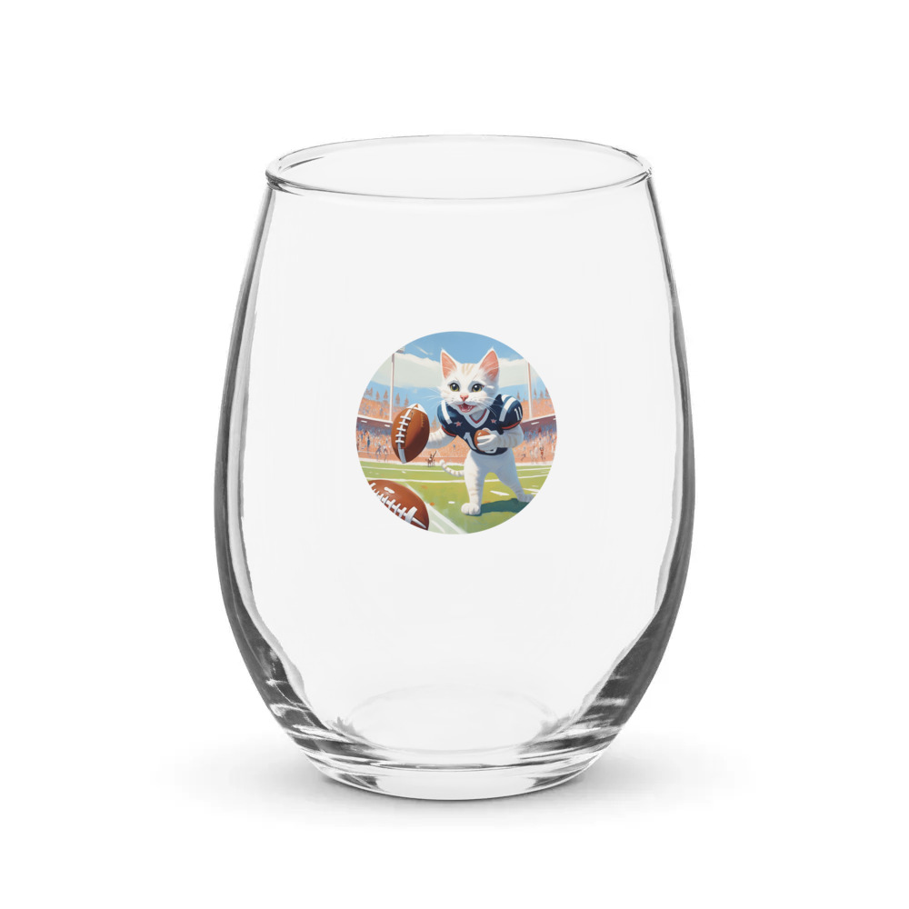 PugMug Custom White Companion Cat Stemless Wine Glass