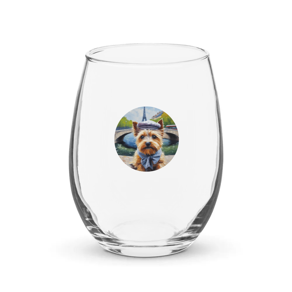 PugMug Custom Cairn Terrier Stemless Wine Glass