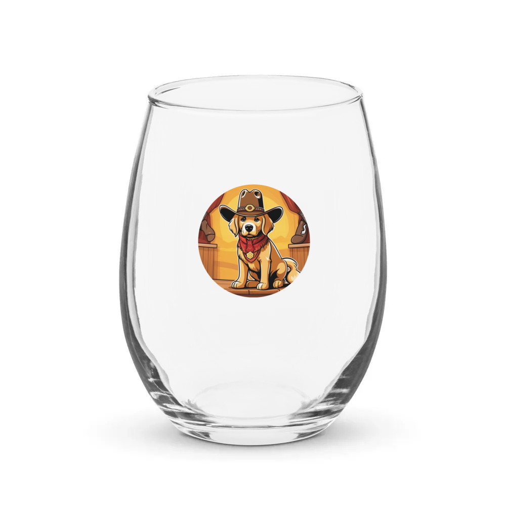 PugMug Custom Golden Retriever Stemless Wine Glass