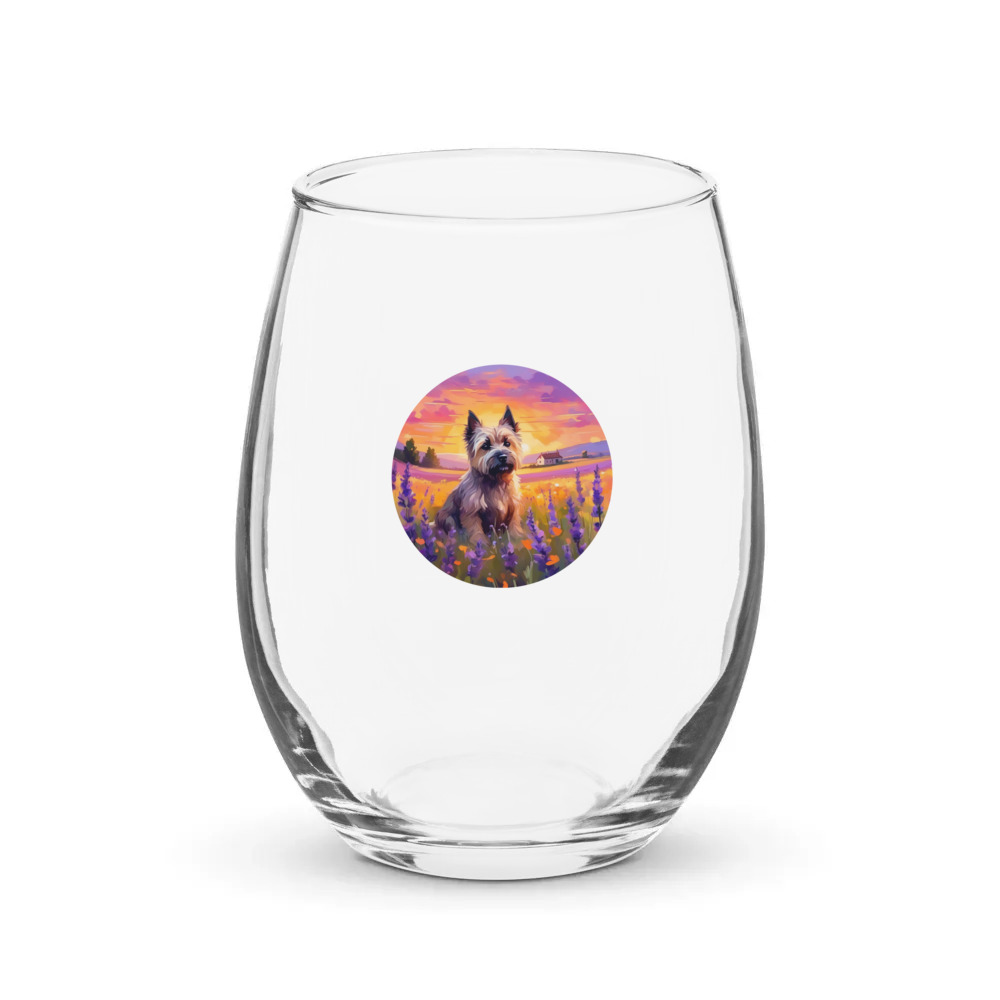 PugMug Custom Cairn Terrier Stemless Wine Glass
