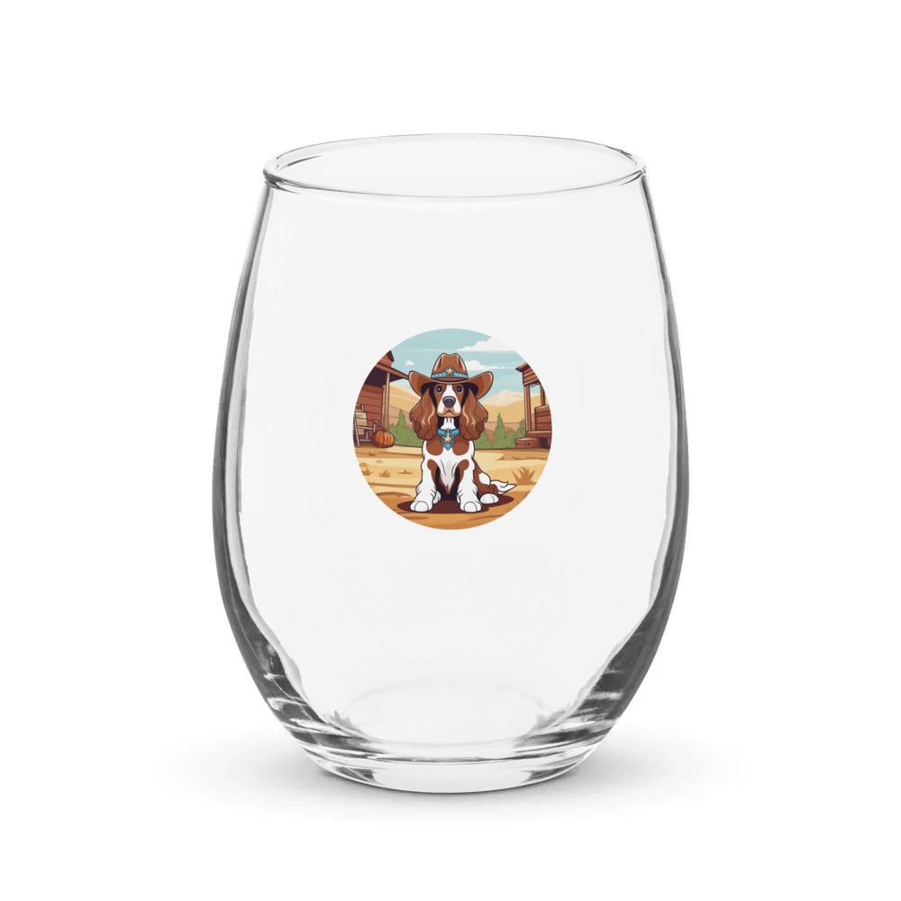 PugMug Custom Cocker Spaniel Stemless Wine Glass