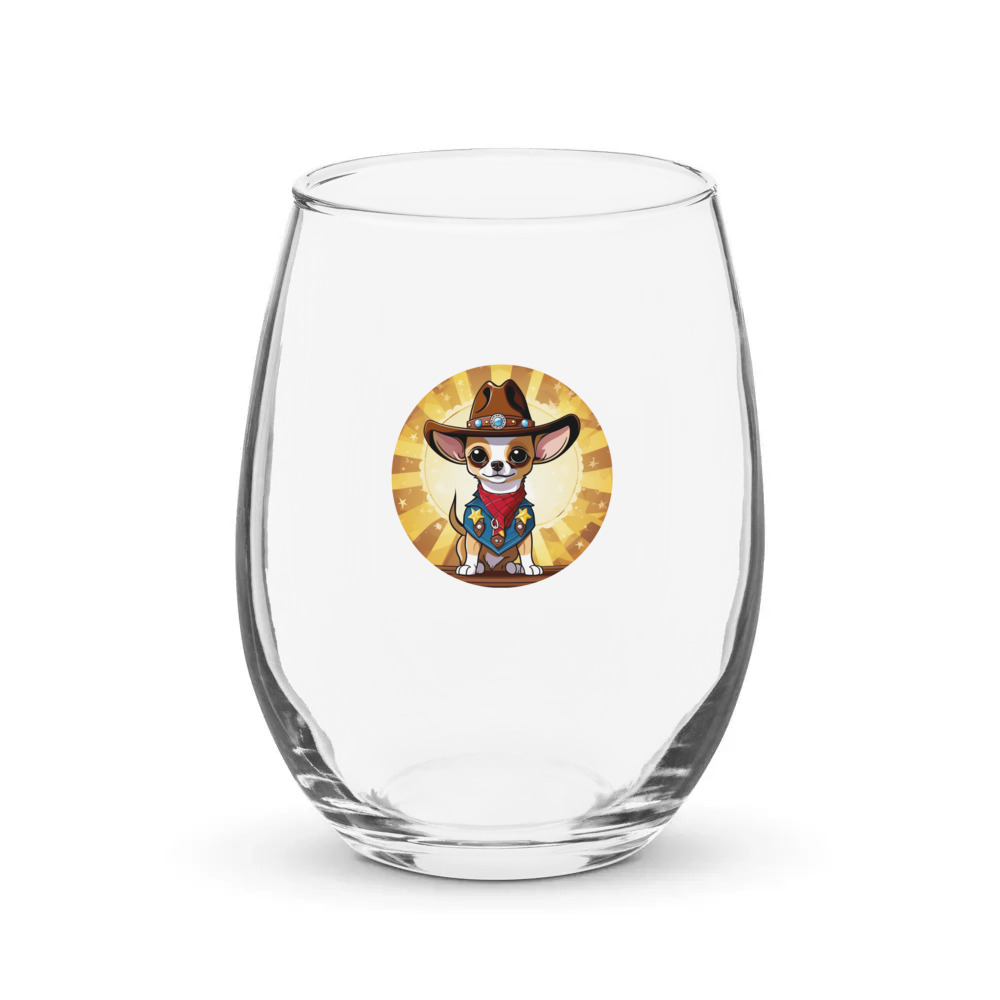 PugMug Custom Chihuahua Stemless Wine Glass
