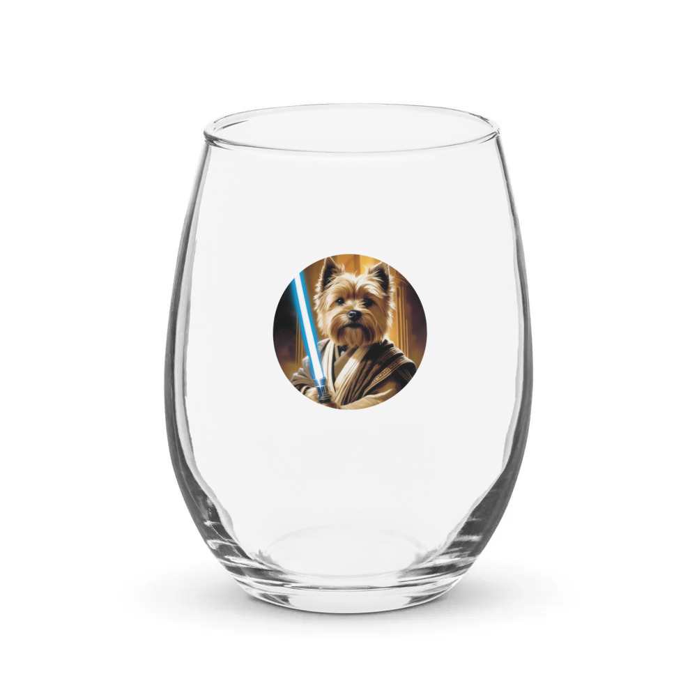 PugMug Custom Cairn Terrier Stemless Wine Glass