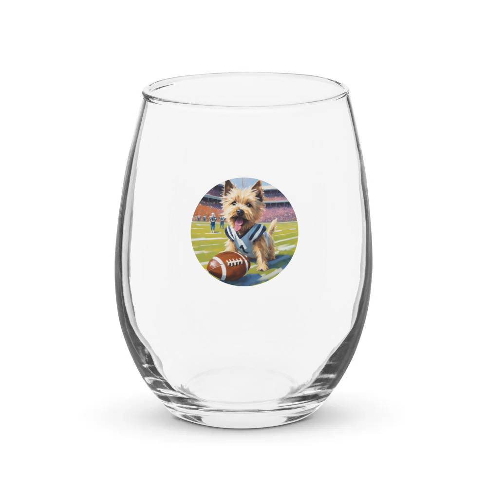 PugMug Custom Cairn Terrier Stemless Wine Glass