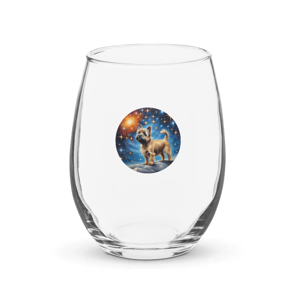 PugMug Custom Cairn Terrier Stemless Wine Glass