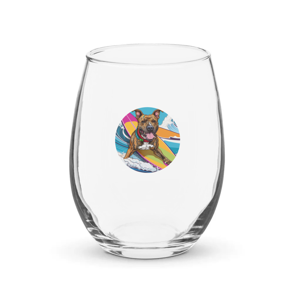PugMug Custom Tony Hawk Stemless Wine Glass