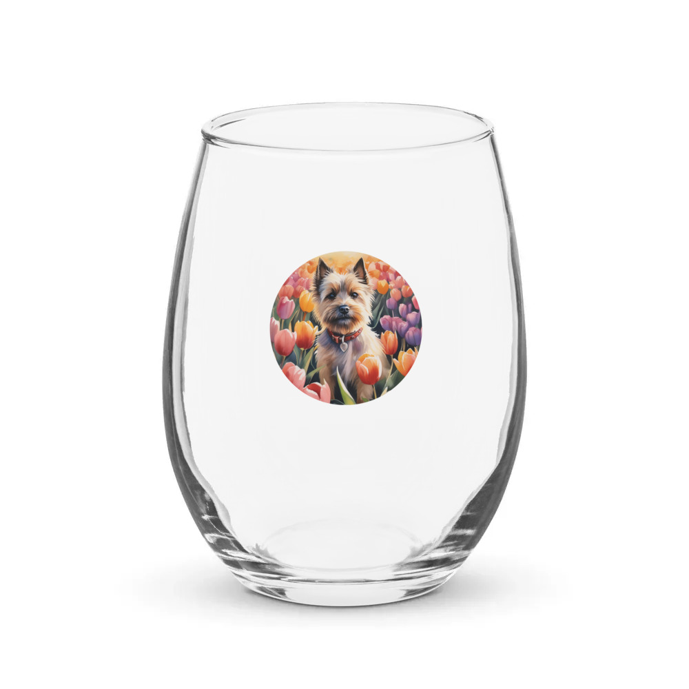 PugMug Custom Cairn Terrier Stemless Wine Glass