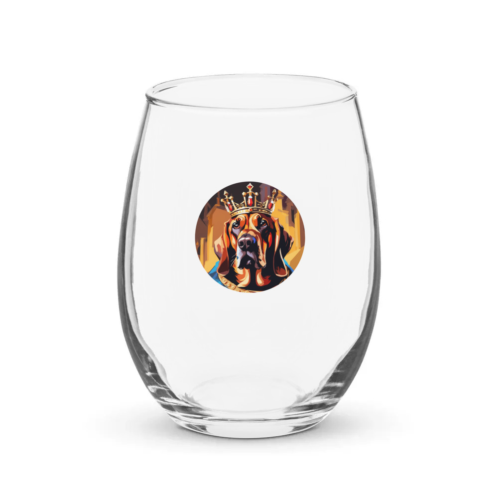 PugMug Custom Bloodhound Stemless Wine Glass