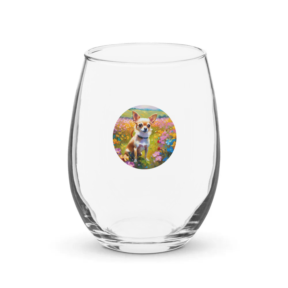 PugMug Custom Chihuahua Stemless Wine Glass