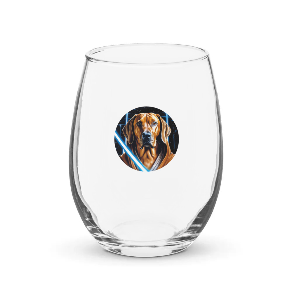PugMug Custom Rhodesian Ridgeback Stemless Wine Glass