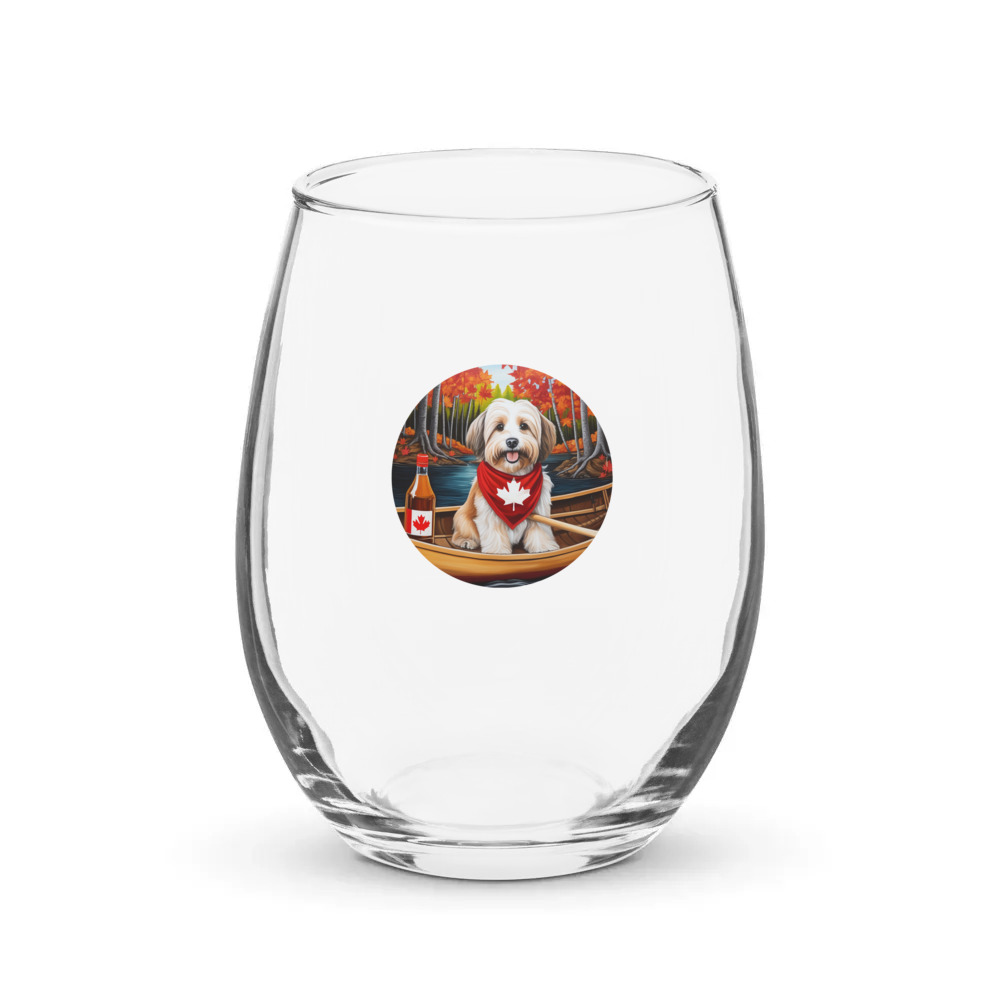 PugMug Custom Tan Havanese Dog Stemless Wine Glass