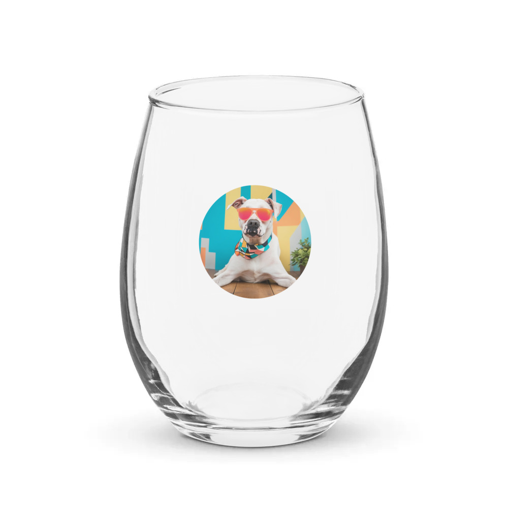 PugMug Custom Melody Stemless Wine Glass