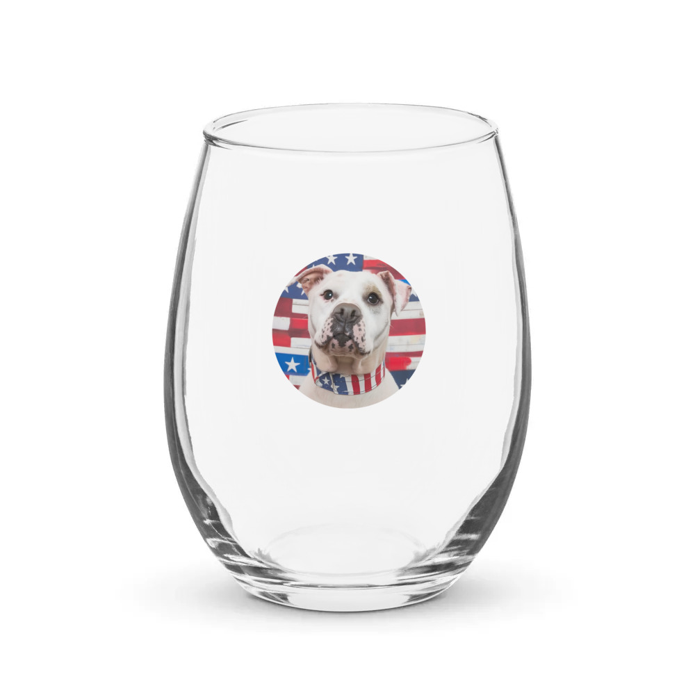 PugMug Custom Melody Stemless Wine Glass