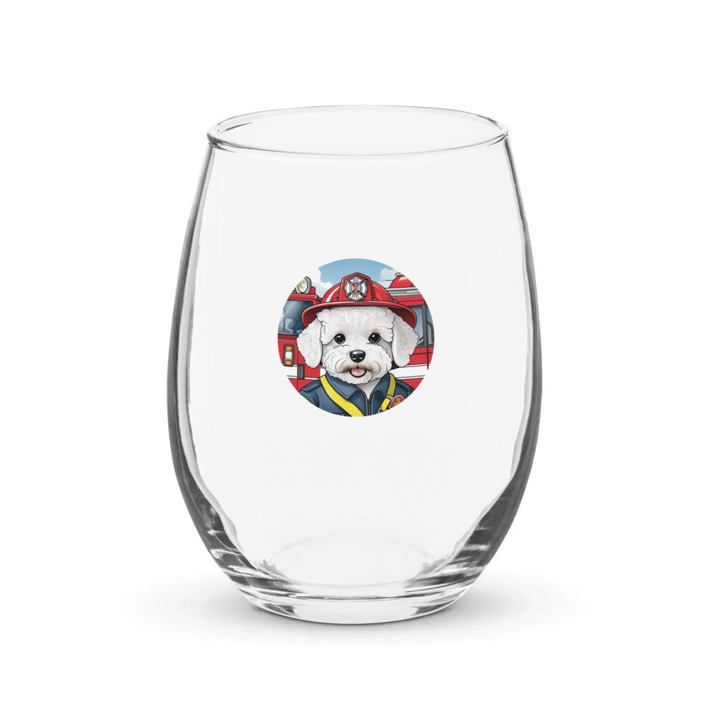 PugMug Custom Bichons Frise Stemless Wine Glass