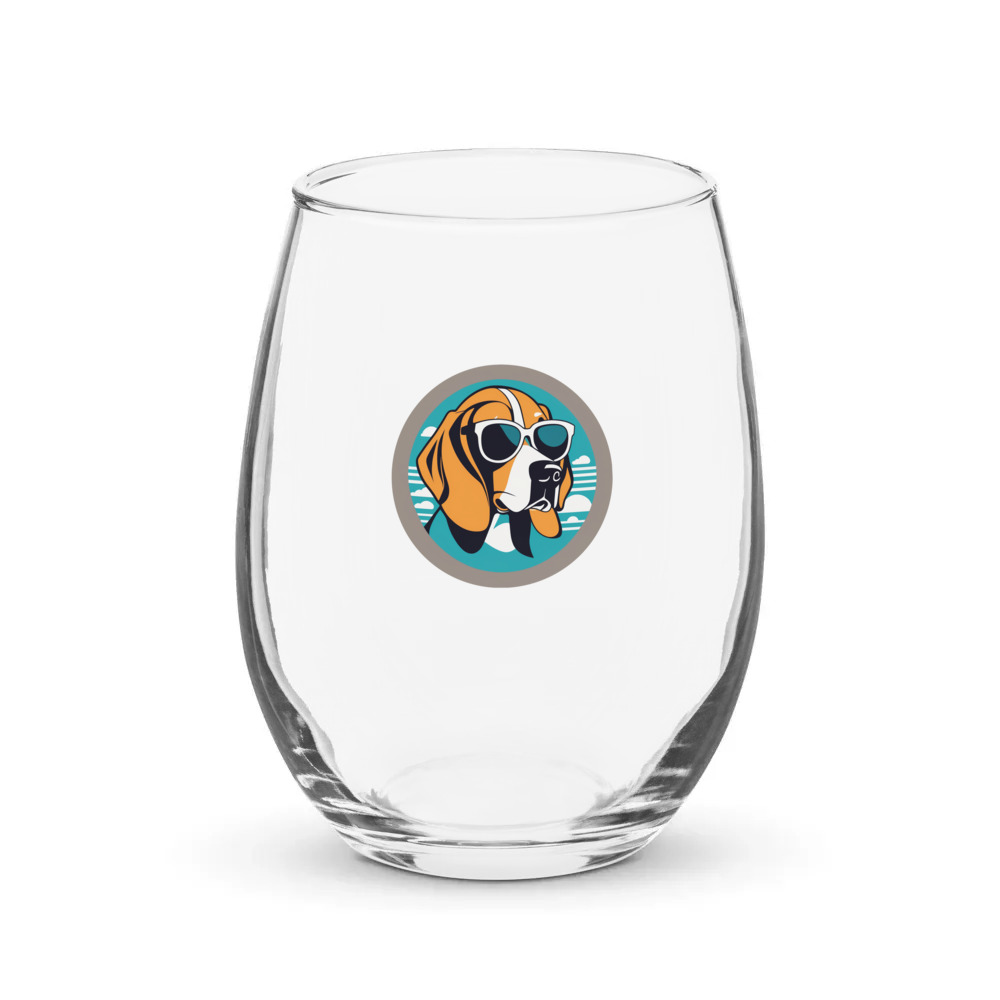PugMug Custom Beagle Stemless Wine Glass