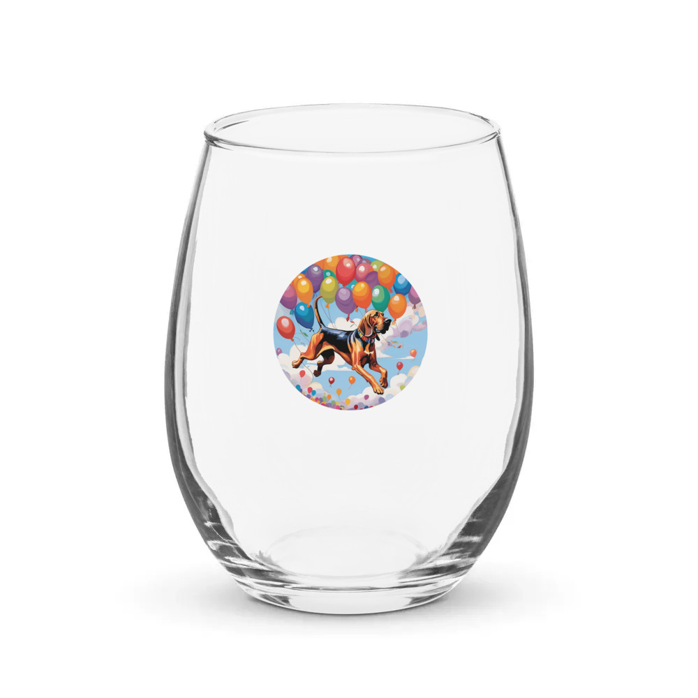 PugMug Custom Bloodhound Stemless Wine Glass